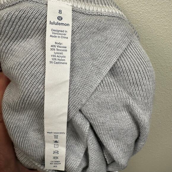 Lululemon Bring It Backbend Sweater in Heathered Alpine White Women's 8 Cashmere - Picture 12 of 14